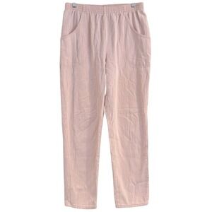 VTG! Cascade Blues Pink White Pants Elastic Waist Trousers 90s 80s Indie M Retro